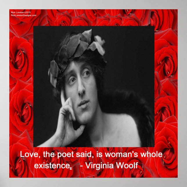 Póster Cartaz de Citação de Amor de Virginia Woolf (Frente)