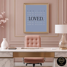 Poster Cartaz de Citação de Amor Minimalista - azul