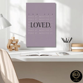 Poster Cartaz de Citação de Amor Minimalista - mauve