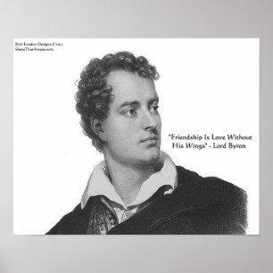 Póster Cartaz de Citação de "Amor Sem Asas" de Lord Byron