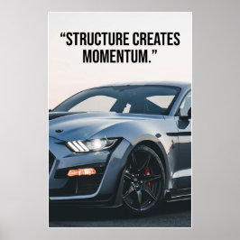 Poster Cartaz de Citação de Carro que Cria Momentum