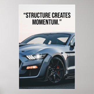 Poster Cartaz de Citação de Carro que Cria Momentum