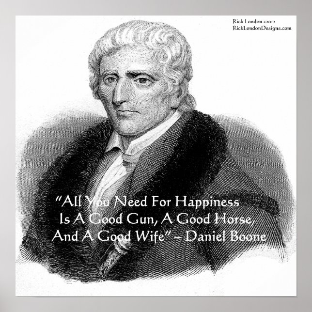 Poster Cartaz de Citação de Daniel Boone e Humor (Frente)