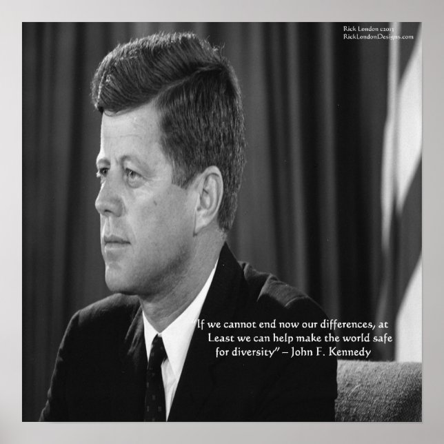 Poster Cartaz de Citação de Diferenças/Diversidade JFK (Frente)
