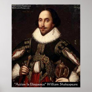 Poster Cartaz de Citação de Elocução de Ação de Shakespea