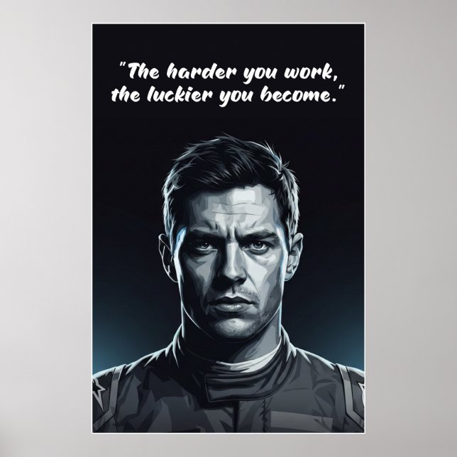 Poster Cartaz de Citação de Hülkenberg – Trabalho Duro Cr (Frente)