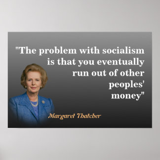 Poster Cartaz de Citação de Margaret Thatcher sobre Socia
