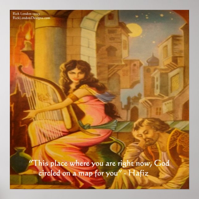 Poster Cartaz de Citação de Sabedoria de Hafiz "Círculo d (Frente)