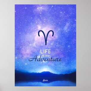 Poster Cartaz de Citação do Céu Estelar Sonhador do Signo