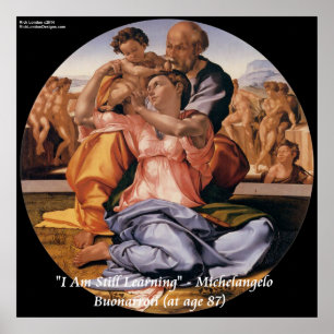 Póster Cartaz de Citação Famosa "Aprendendo" e Arte de Mi