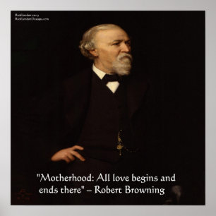 Póster Cartaz de Citação Famosa de Robert Browning sobre