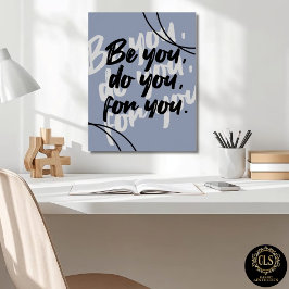Poster Cartaz de Citação Inspirador Minimalista - Azul