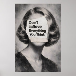 Poster Cartaz de Citação Inspirador, Retrato Vintage