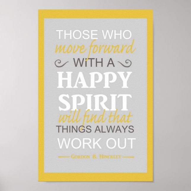 Poster cartaz de citação inspiradora de gordon b hinckley (Frente)