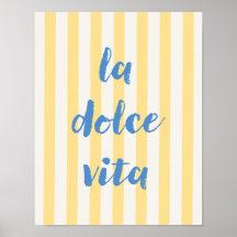 Cartaz de Citação Italiano La Dolce Vita, Listras
