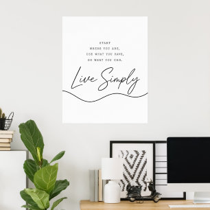 Poster Cartaz de Citação Motivacional Branco – Parede Min