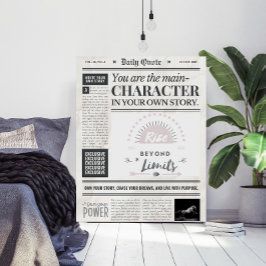 Poster Cartaz de Citação Motivacional em Estilo de Jornal
