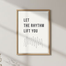 Cartaz de Citação Musical. Decoração Motivacional 