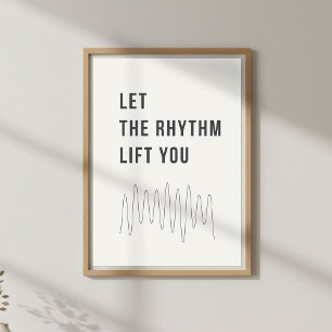 Poster Cartaz de Citação Musical. Decoração Motivacional