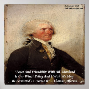 Poster Cartaz de Citação "Paz e Amizade" de Thomas Jeffer