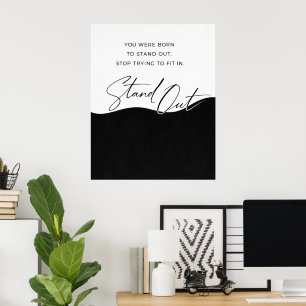 Poster Cartaz de Citação Preto e Branco – Parede Minimali