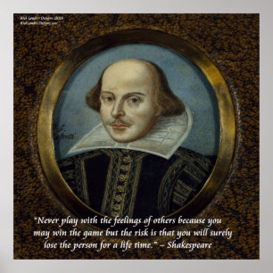 Póster Cartaz de Citações Shakespeare & Sentimentos
