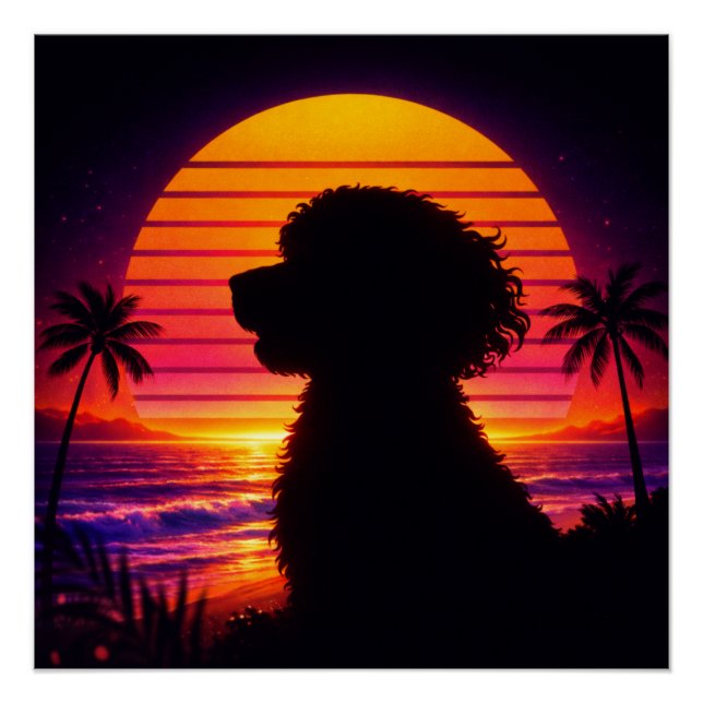 Póster Cartaz de Cockapoo - Presente Retro para Amantes d (Frente)