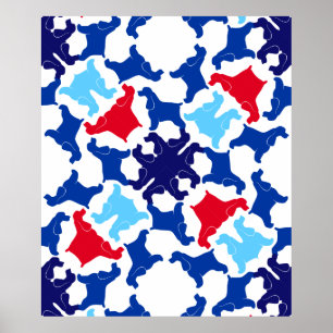 Poster Cartaz de Cocker Spaniel azul e vermelho