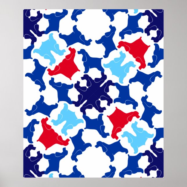 Poster Cartaz de Cocker Spaniel azul e vermelho (Frente)