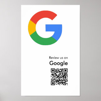Poster Cartaz de Código QR de Avaliação do Google Moderno