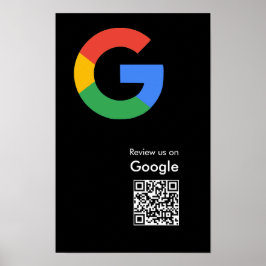 Poster Cartaz de Código QR de Avaliação do Google Moderno
