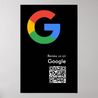 Poster Cartaz de Código QR de Avaliação do Google Moderno