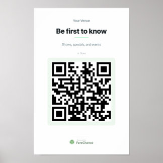 Poster Cartaz de Código QR para Restaurantes e Lojas, 11x