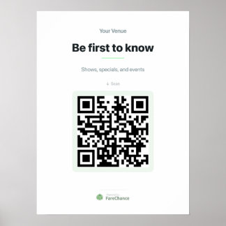 Poster Cartaz de Código QR para Restaurantes e Lojas, 18x