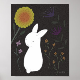 Poster Cartaz de Coelho Animal Arte de Parede Jardim de F
