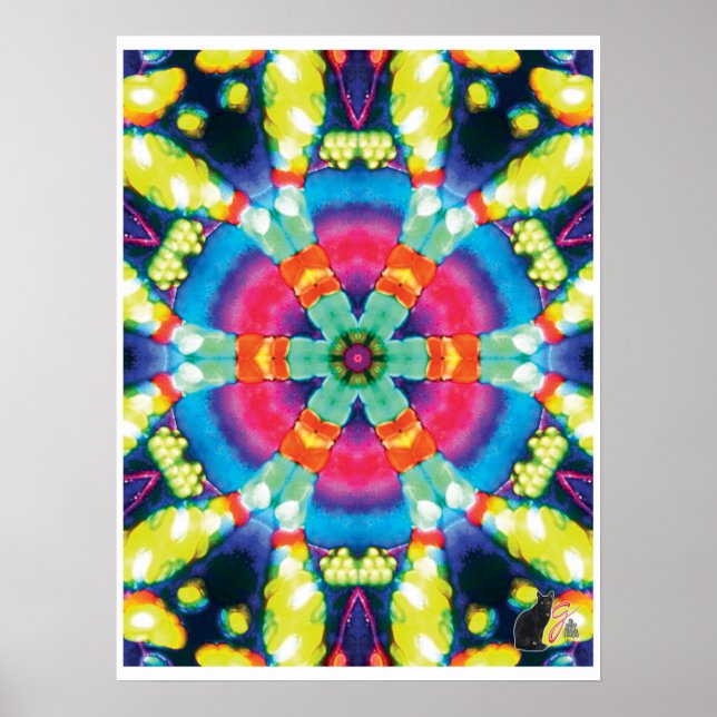 Póster Cartaz de Colagem Cinética Dazzle Kaleidoscópio (Frente)
