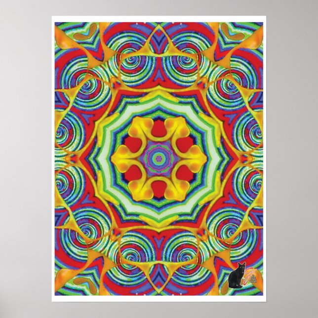 Póster Cartaz de Colagem Cinética de Macarrão Kaleidoscóp (Frente)