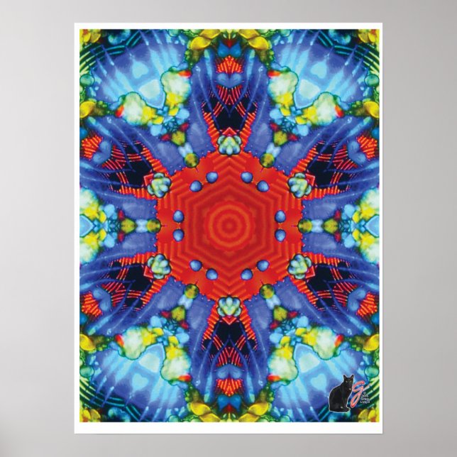 Póster Cartaz de Colagem Cinética de Nicho Kaleidoscópio (Frente)