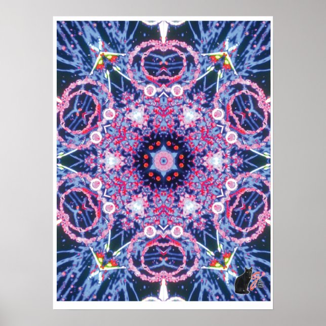 Póster Cartaz de Colagem Cinética Vibrante Kaleidoscópio (Frente)