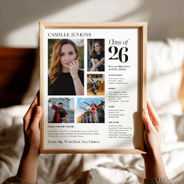 Poster Cartaz de Colagem de Fotos da Turma de 2026 Memóri