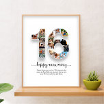 Poster Cartaz de Colagem de Fotos do 16º Aniversário<br><div class="desc">Celebre 16 anos de amor e alegria com este cartaz personalizado de colagem de fotos. Personalize-o com suas memórias favoritas — um presente de aniversário significativo para casais ou cônjuges para guardar para sempre.</div>