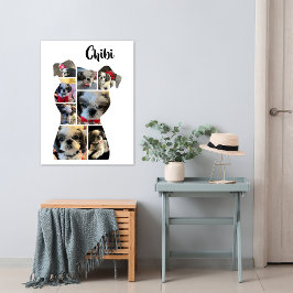 Poster Cartaz de Colagem de Fotos em Forma de Cachorro