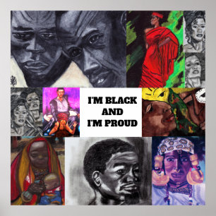 Poster Cartaz de colagem 'ESTOU ORGULHOSO DE SER NEGRO'