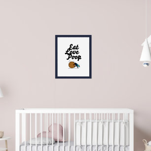 Poster cartaz de comer amor cocô com borda preta