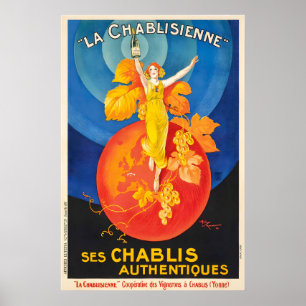 Poster Cartaz de Comida e Bebida de Chablis por Leonetto