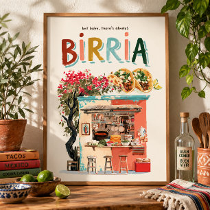 Poster Cartaz de Comida Mexicana Birria Sempre