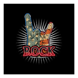 Póster Cartaz de Concerto de Banda de Rock Vintage dos EU