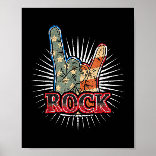 Poster Cartaz de Concerto de Banda de Rock Vintage EUA -