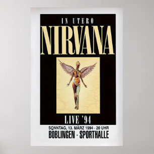 Poster Cartaz de Concerto do Nirvana In Utero 1994  Músic