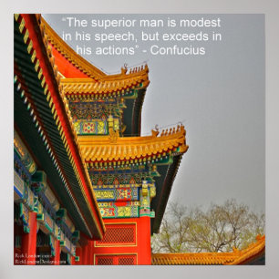 Póster Cartaz de Confúcio da Arquitetura Chinesa Antiga